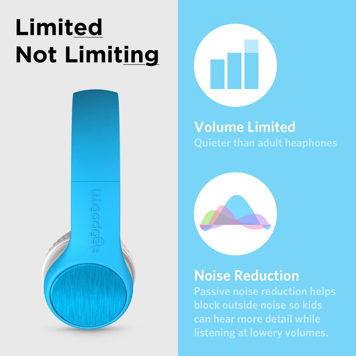 LilGadgets Connect+ blue SoftTouch padding ensures comfortable long sessions