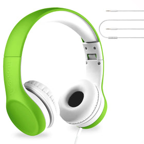 LilGadgets Connect+ foldable headphones in green for easy school travel
