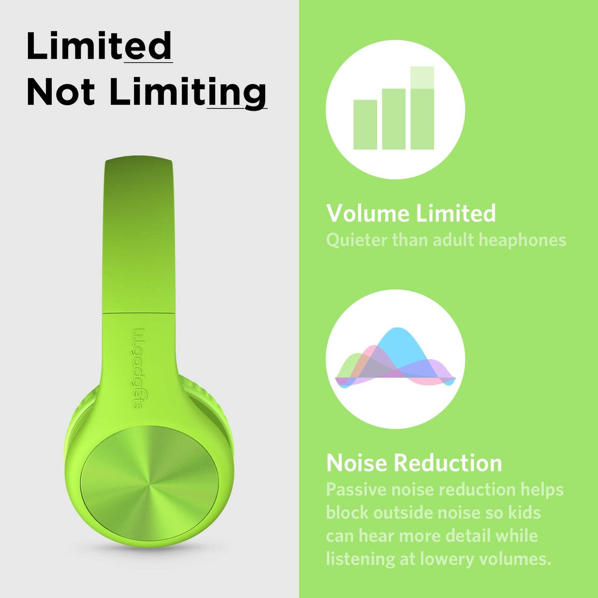 LilGadgets headphones inside travel pouch for tidy storage and portability