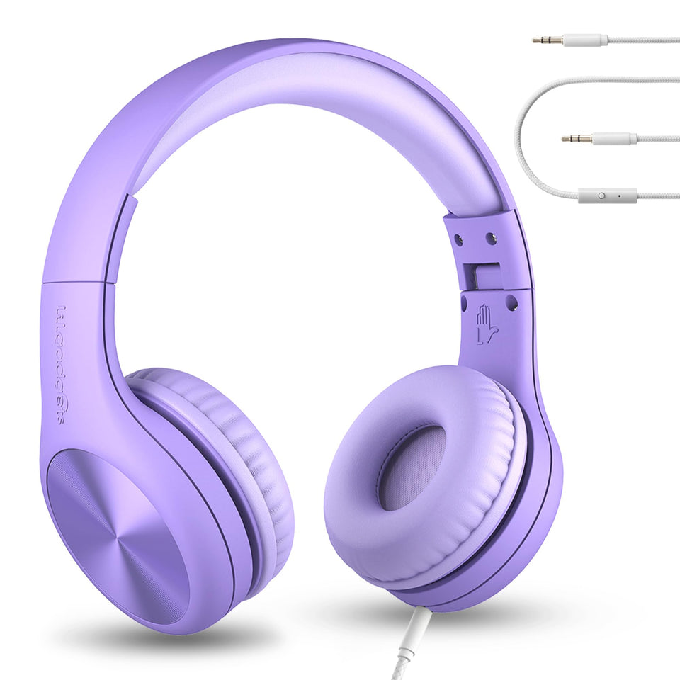 LilGadgets front view showing purple headset and comfort for kids