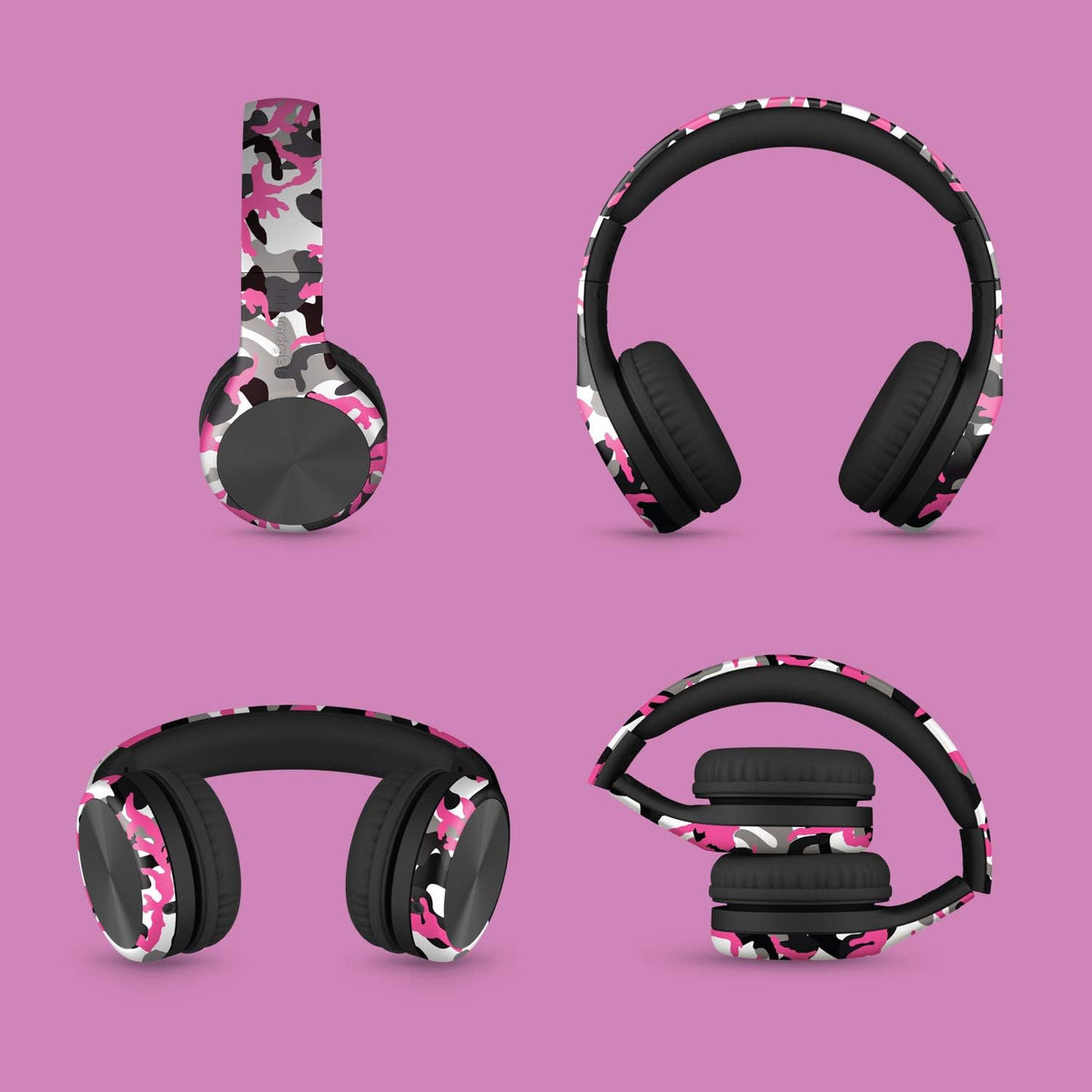 LilGadgets travel pouch with folded headphones for compact storage and easy transport