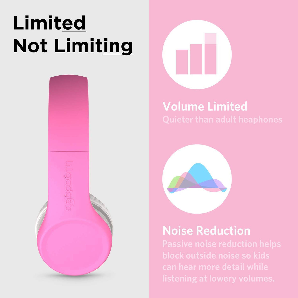 LilGadgets soft ear cushion detail providing comfortable passive noise reduction