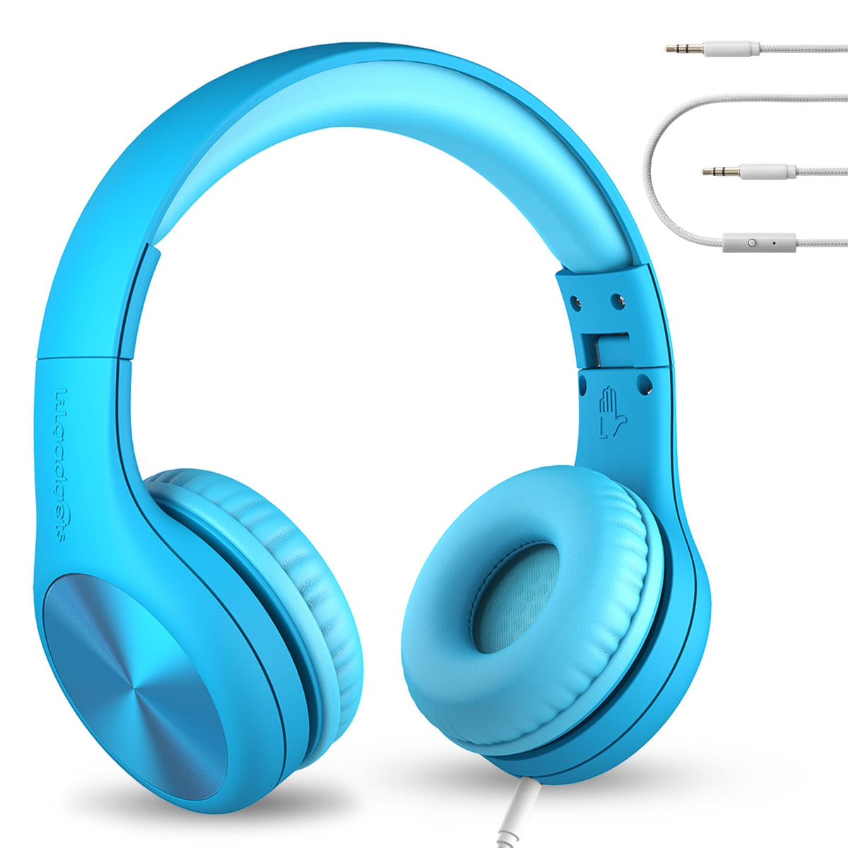 LilGadgets front view blue headphones showing design and kid-friendly build