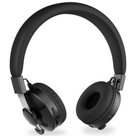 LilGadgets front view of black Untangled Pro showing compact on-ear design and comfort