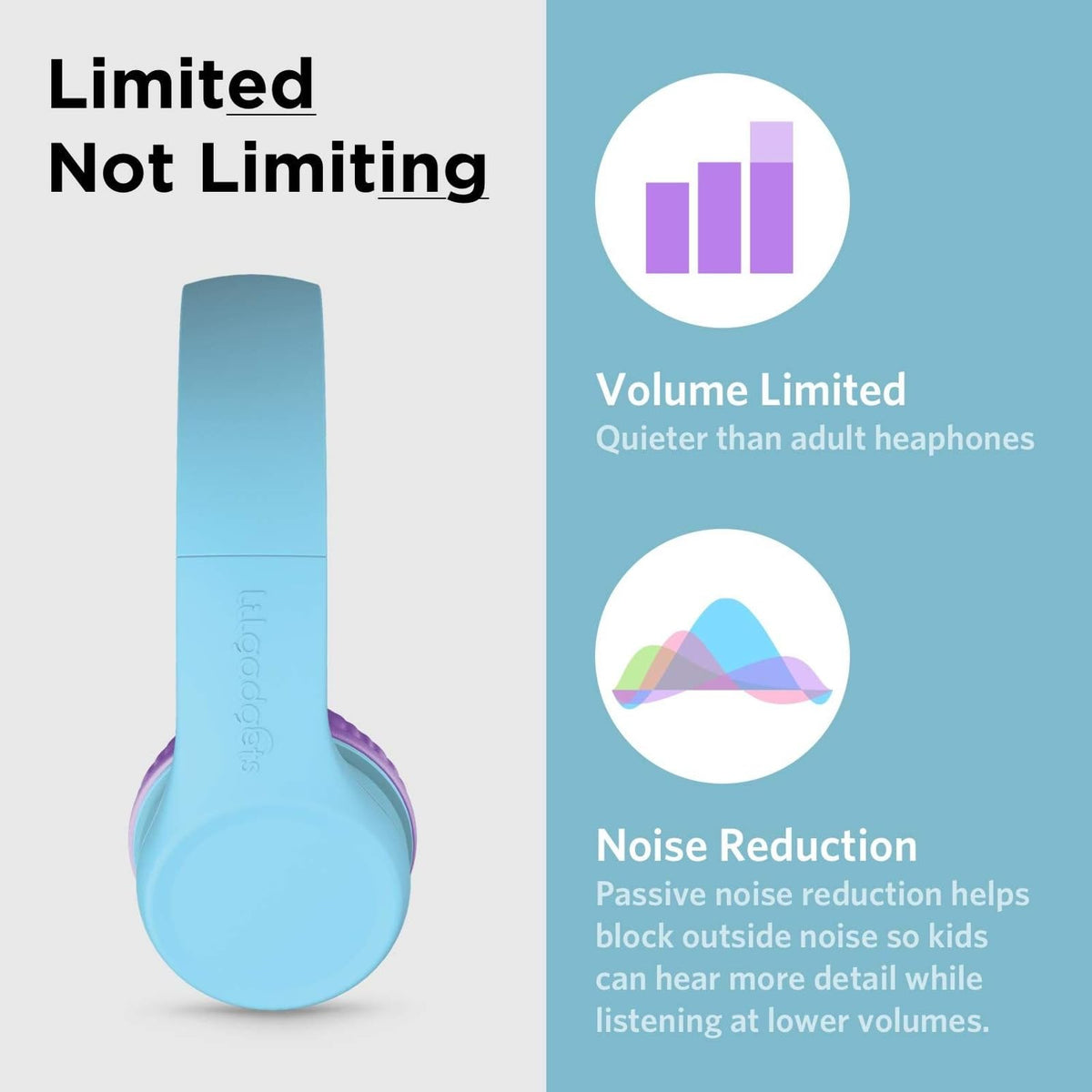 LilGadgets kids wired headset with mic for classroom chats