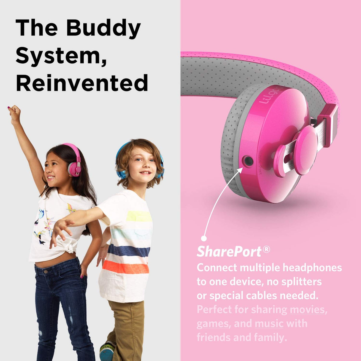 Child wearing LilGadgets headphones demonstrating secure fit and comfort for kids
