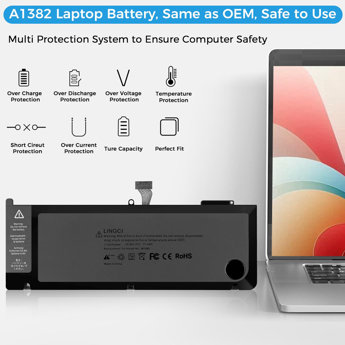 LINGCI A1382 installed in MacBook demonstrating restored runtime benefit