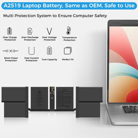 LINGCI A2519 battery connector side emphasizes secure fit and reliable connections in MacBook Pro 14.