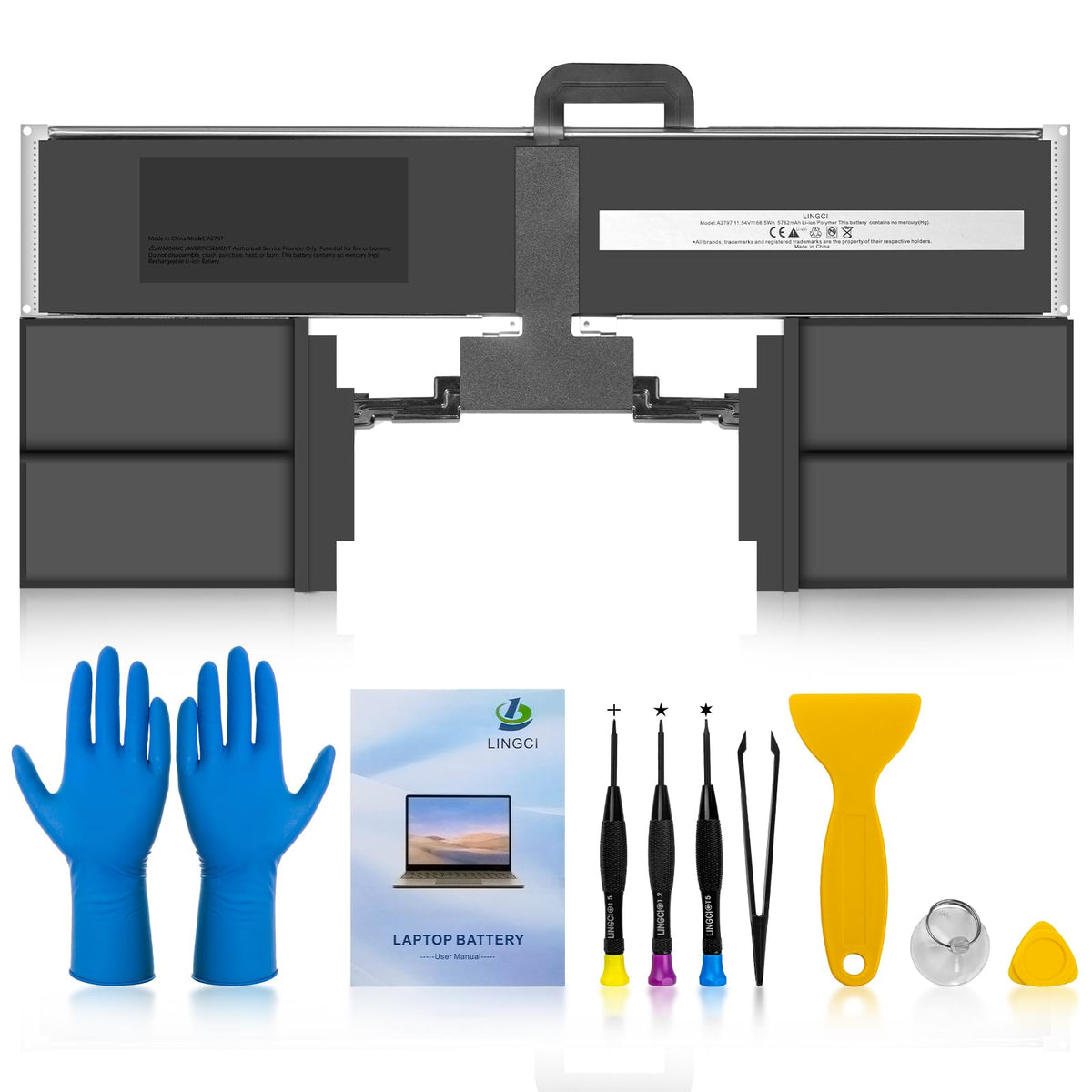 LINGCI A2941 battery packaging demonstrates safety and reliability for MacBook upgrades.