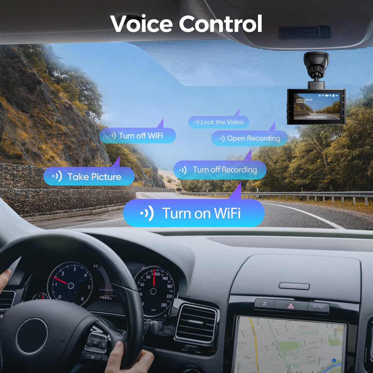 Lingdu LD02 24H parking mode protects footage during parking.