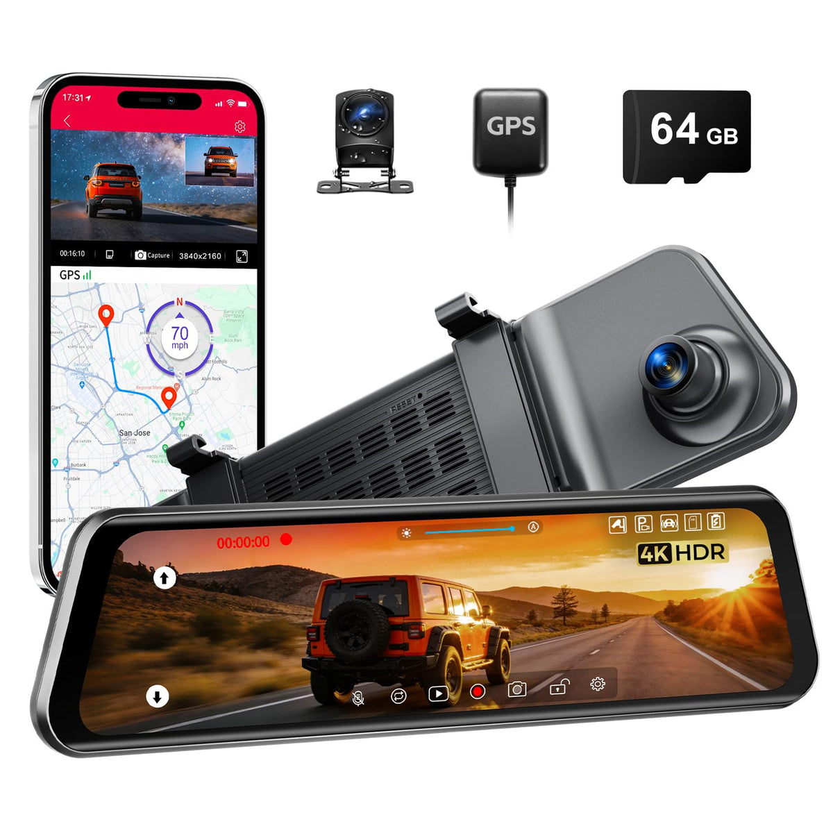 LINGDU LD4K front camera delivers crisp 4K footage for daytime driving
