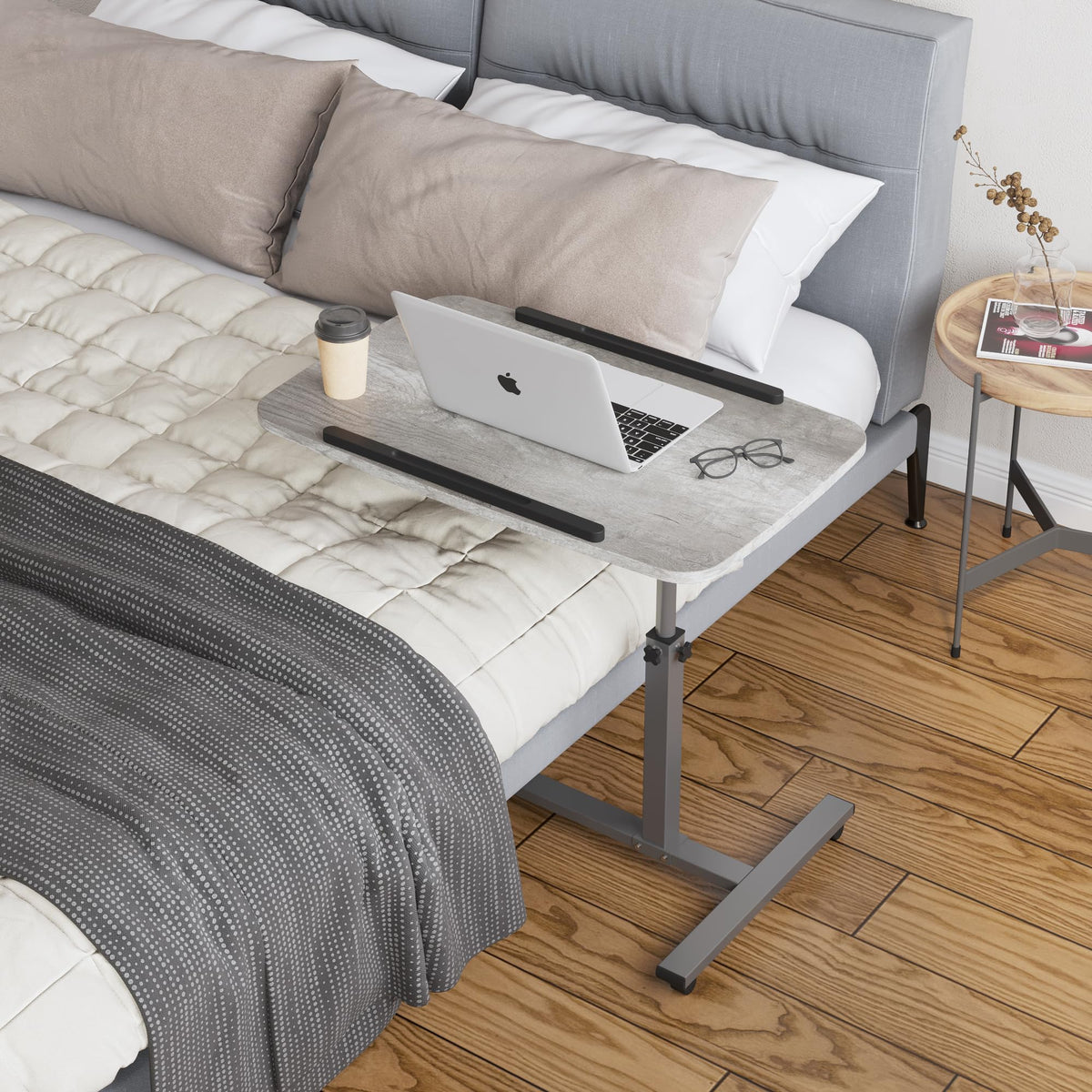 LINGMI bedside overbed table used for meals and meds adding convenience in recovery