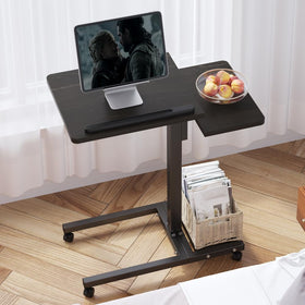 LINGMI Dekuwood in bedroom lifestyle showing mobile workstation comfort on bed