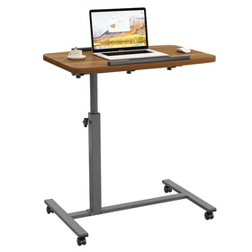 LINGMI front view of assembled rolling laptop table showing compact footprint and use