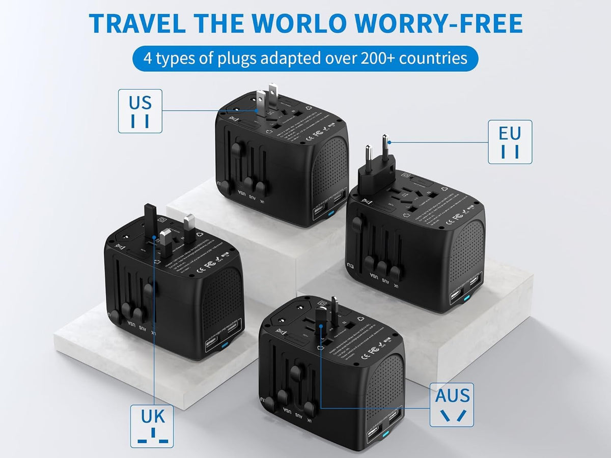 LINGPEI dual USB ports charge two devices quickly during travel