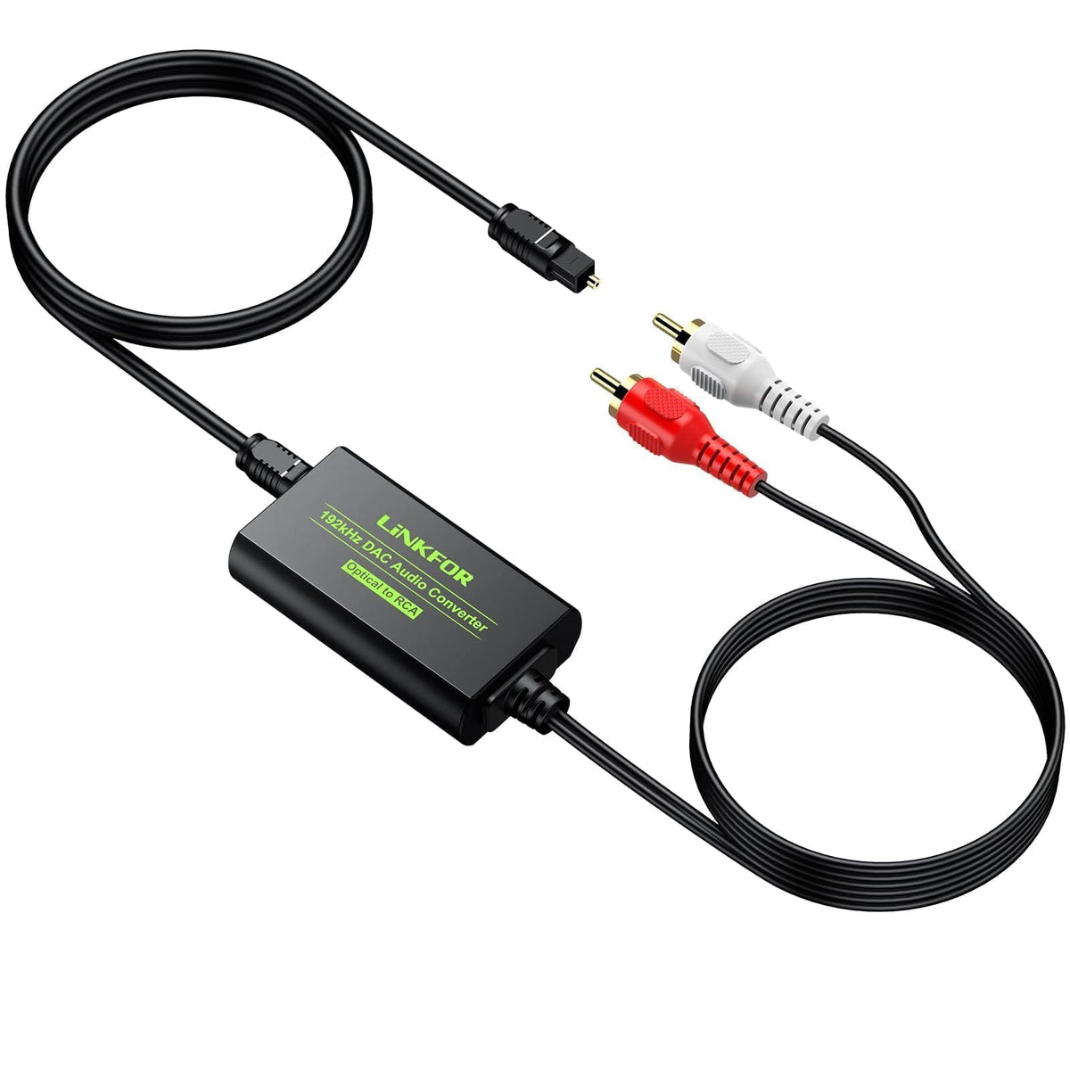 LiNKFOR 192kHz DAC converter front view for compact TV audio setup