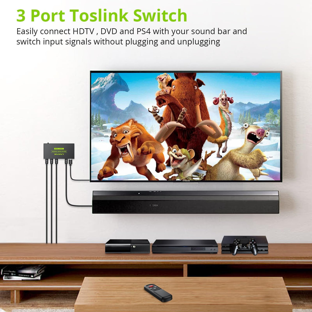 LiNKFOR aluminum alloy design minimizes interference, delivering clear SPDIF/TosLink signals