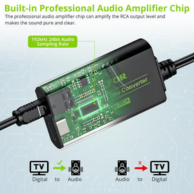 LiNKFOR optical to RCA setup enabling legacy speakers with modern TVs
