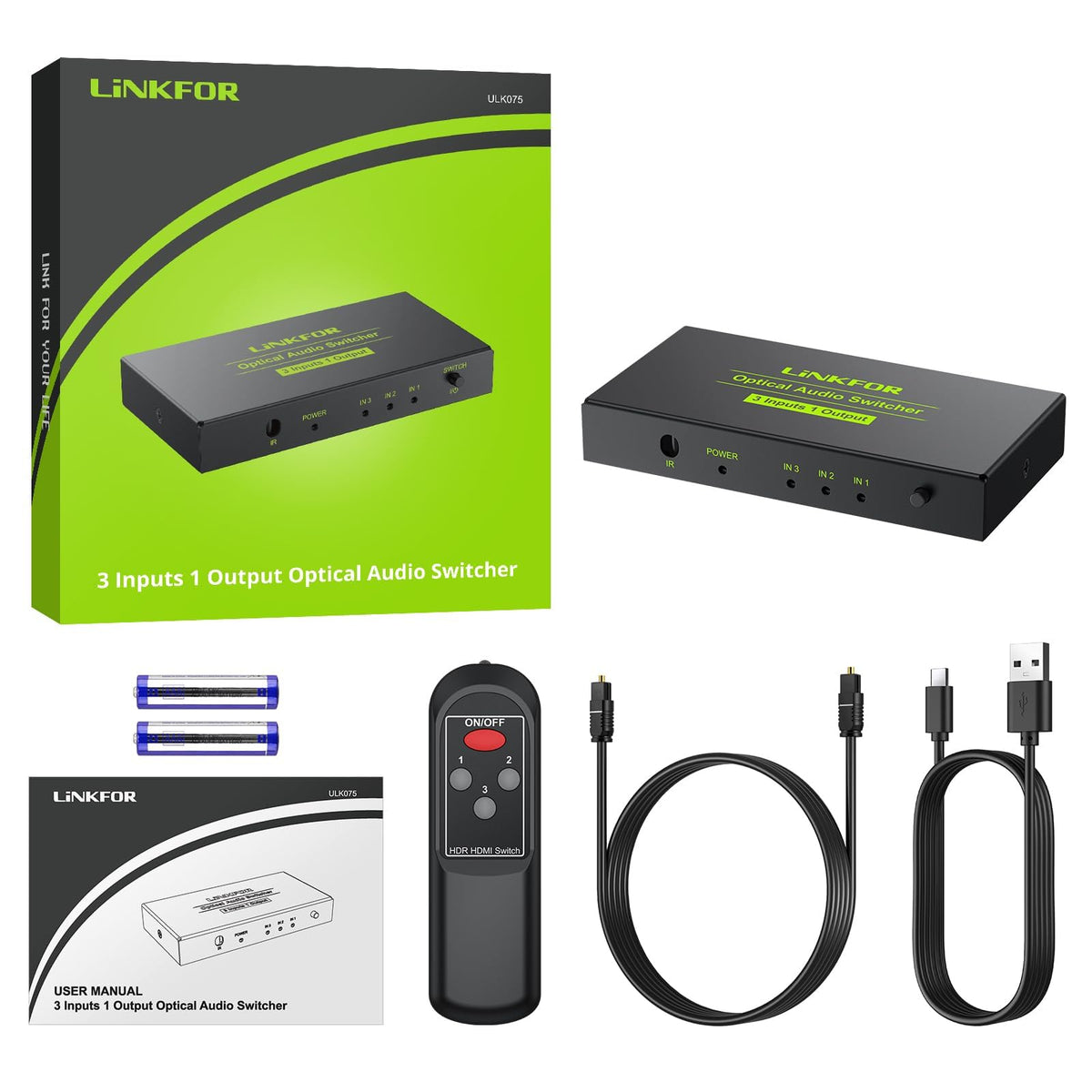 LiNKFOR packaging shows aluminum build and included accessories for quick setup