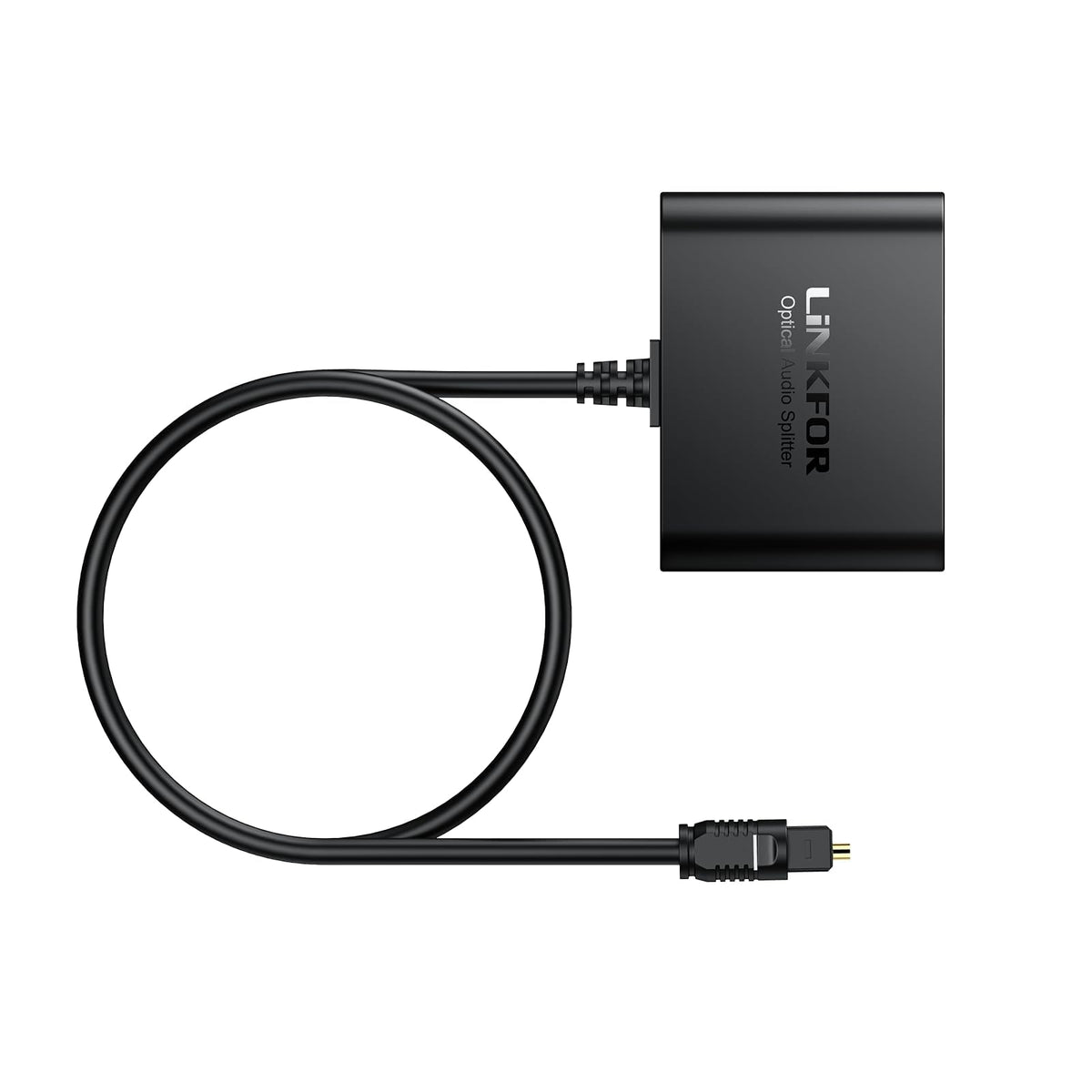 LiNKFOR feeding a soundbar and amplifier simultaneously showing shared audio benefit