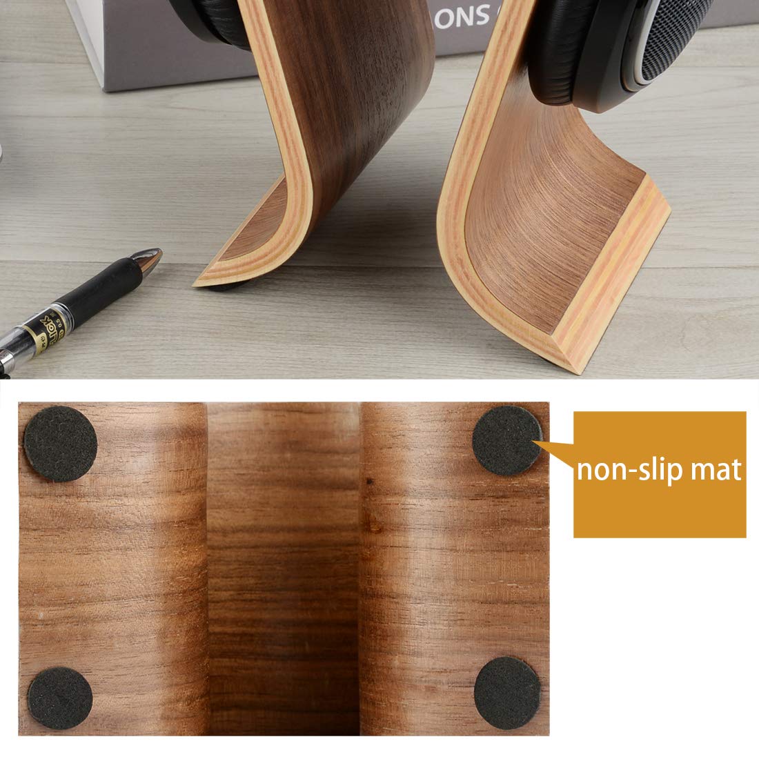 Linkidea Omega headphones stand with compact dimensions fits small desks.