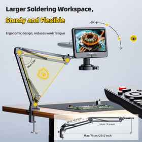 56-LED ring light provides bright, even illumination for details.
