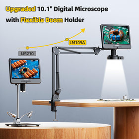 Flexible arm stand enabling expansive soldering space and flexible positioning.