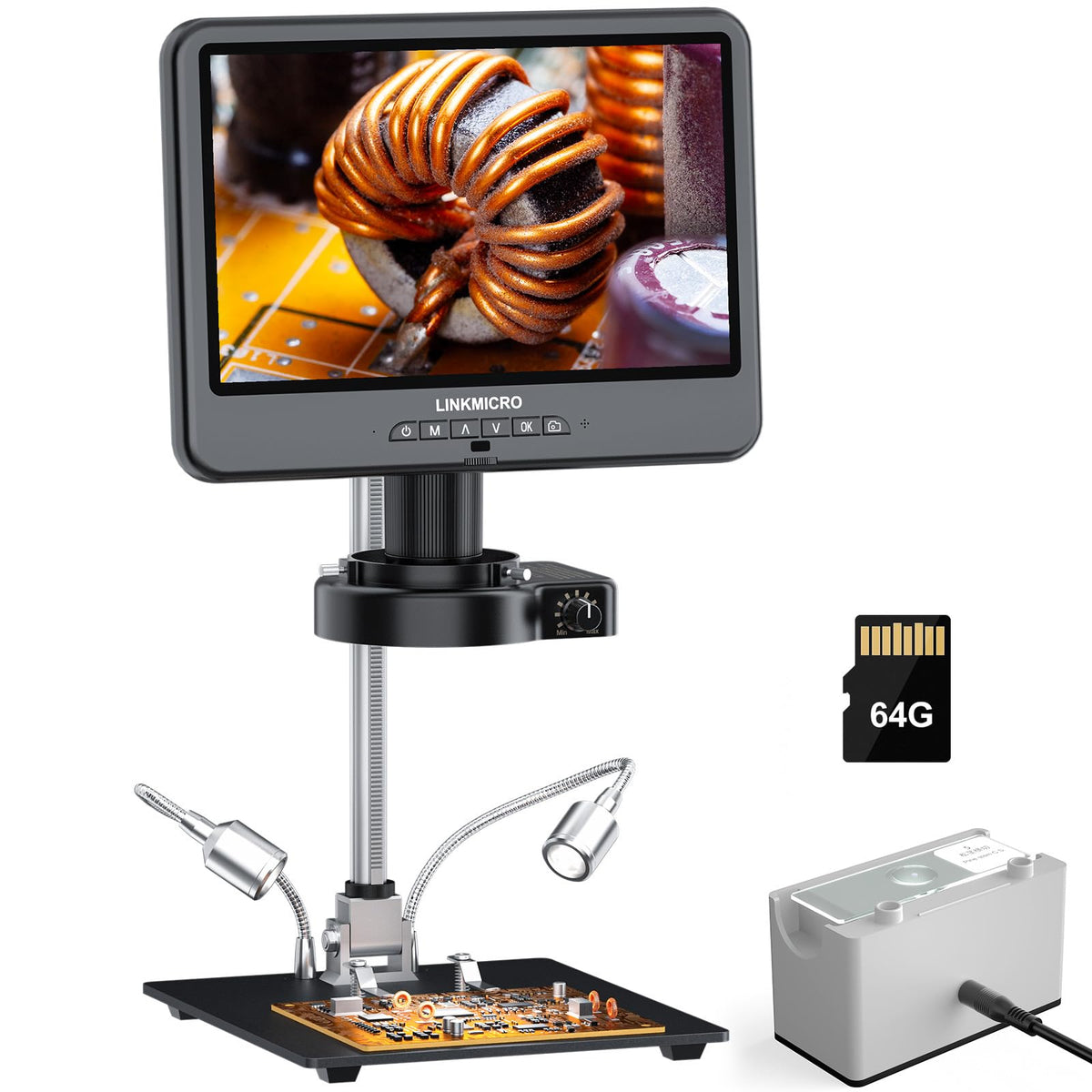LINKMICRO LM208S with 4K display for precise soldering and electronics inspection.