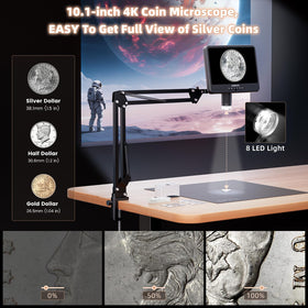 Coin view: large silver dollar clearly framed with bright, even lighting