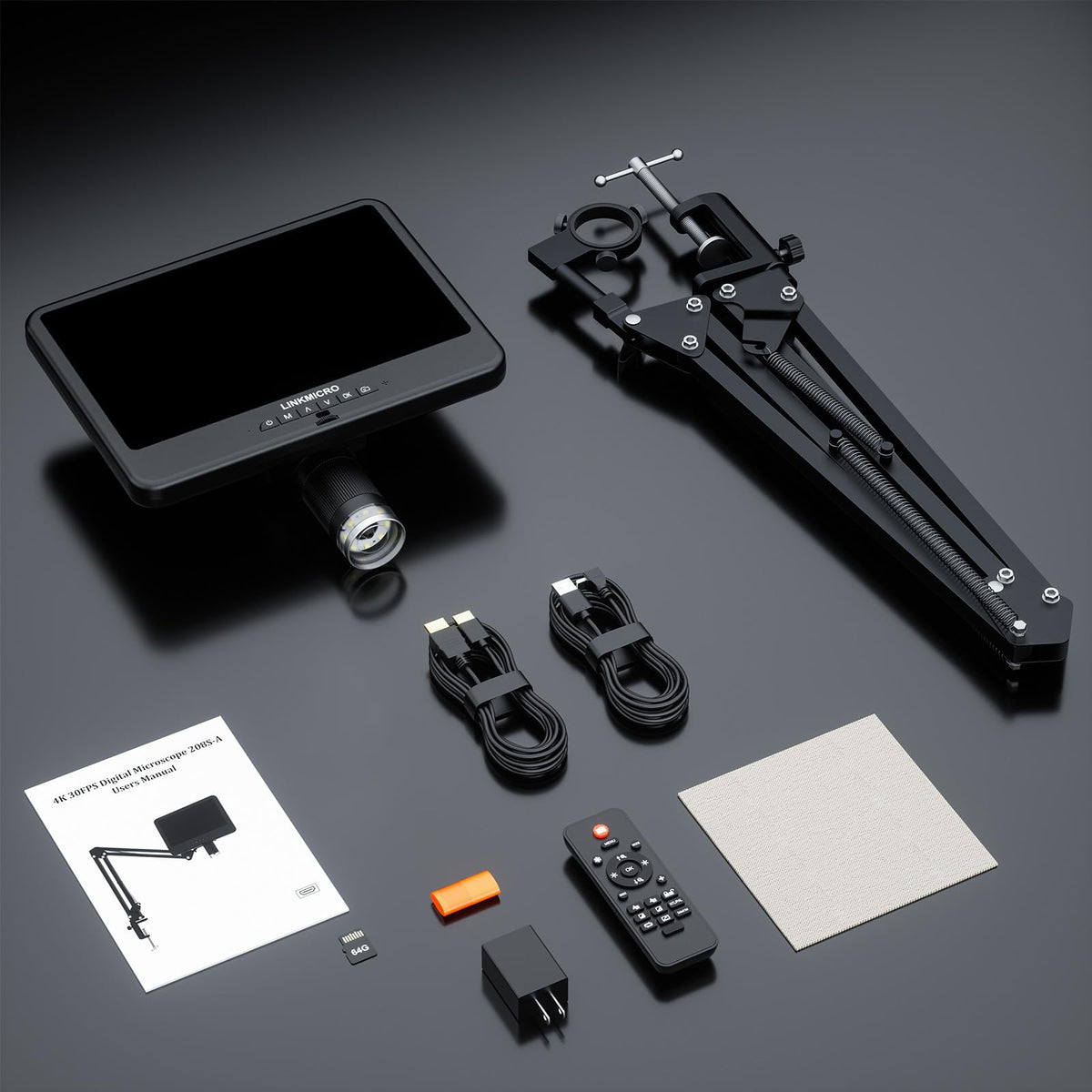 Complete kit includes 64GB card and remote for easy setup