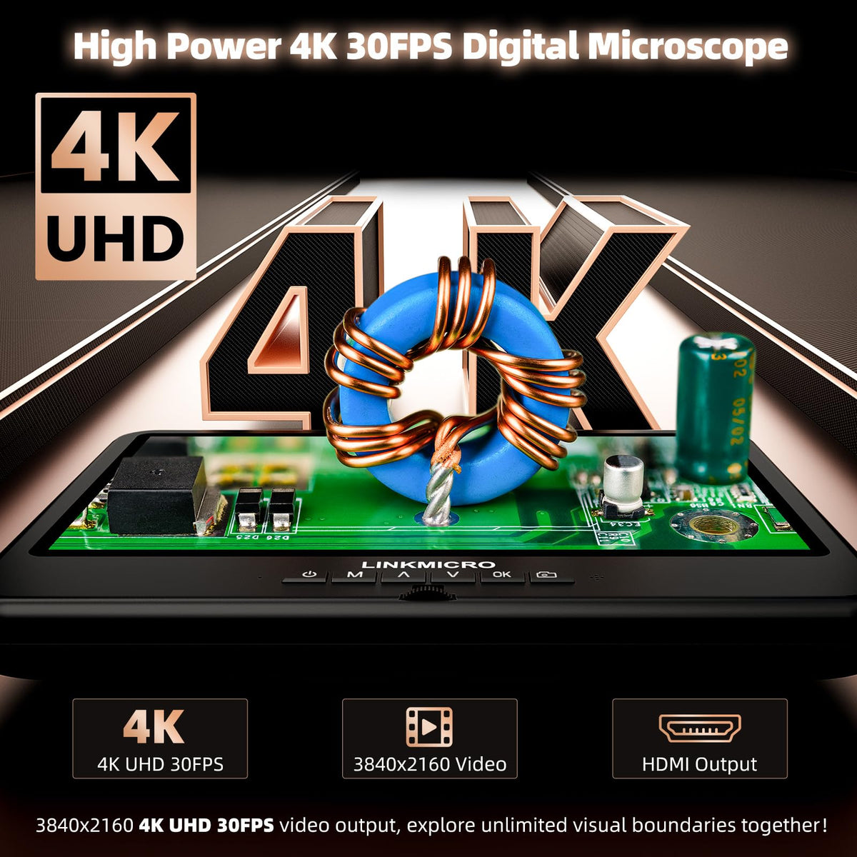 LM208S ten-one-inch screen dual-view enables real-time monitoring.