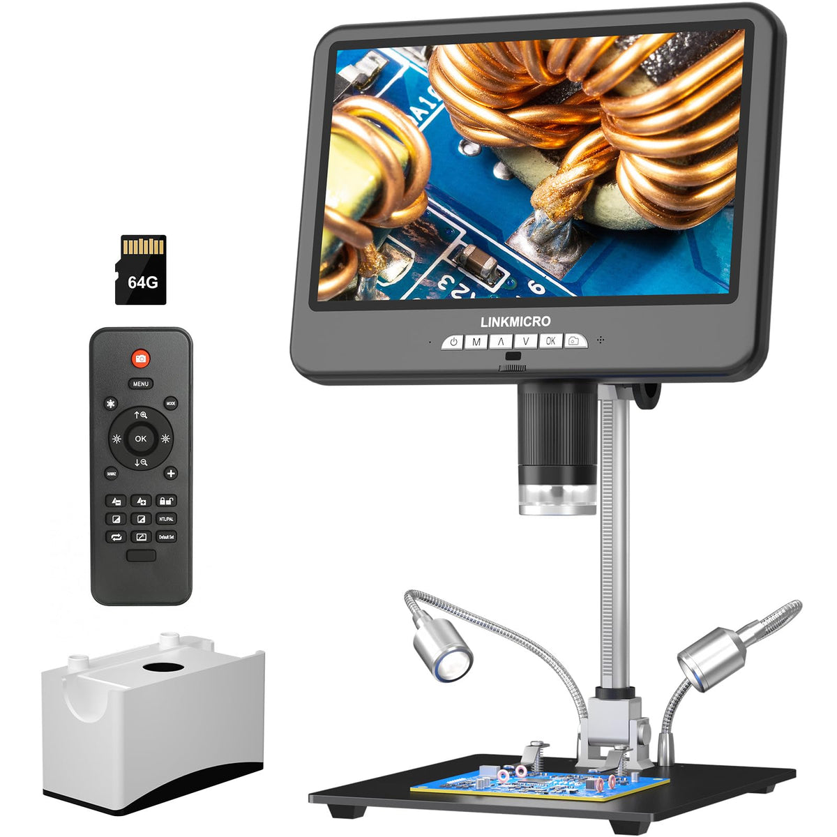 LINKMICRO LM210S detailed soldering view in 4K 60FPS for precise inspection