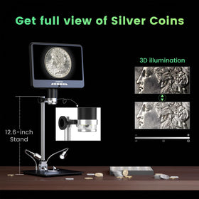 LINKMICRO LM210S full coin view with long working distance for complete inspection