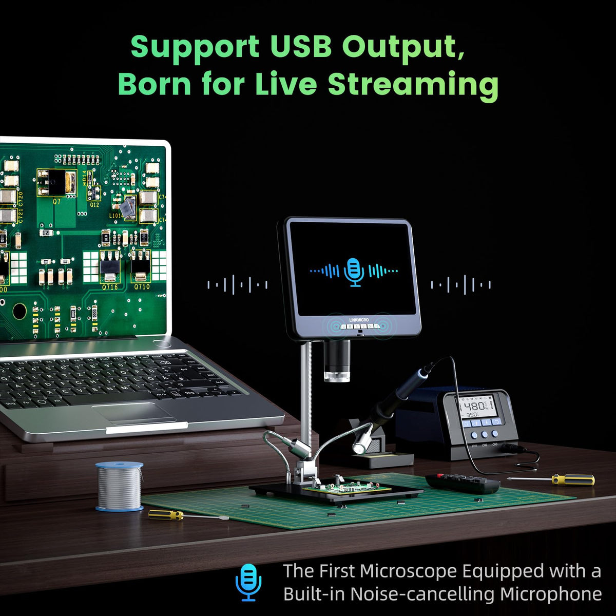 LINKMICRO LM210S HDMI 4K output delivers shake-free recordings for tutorials