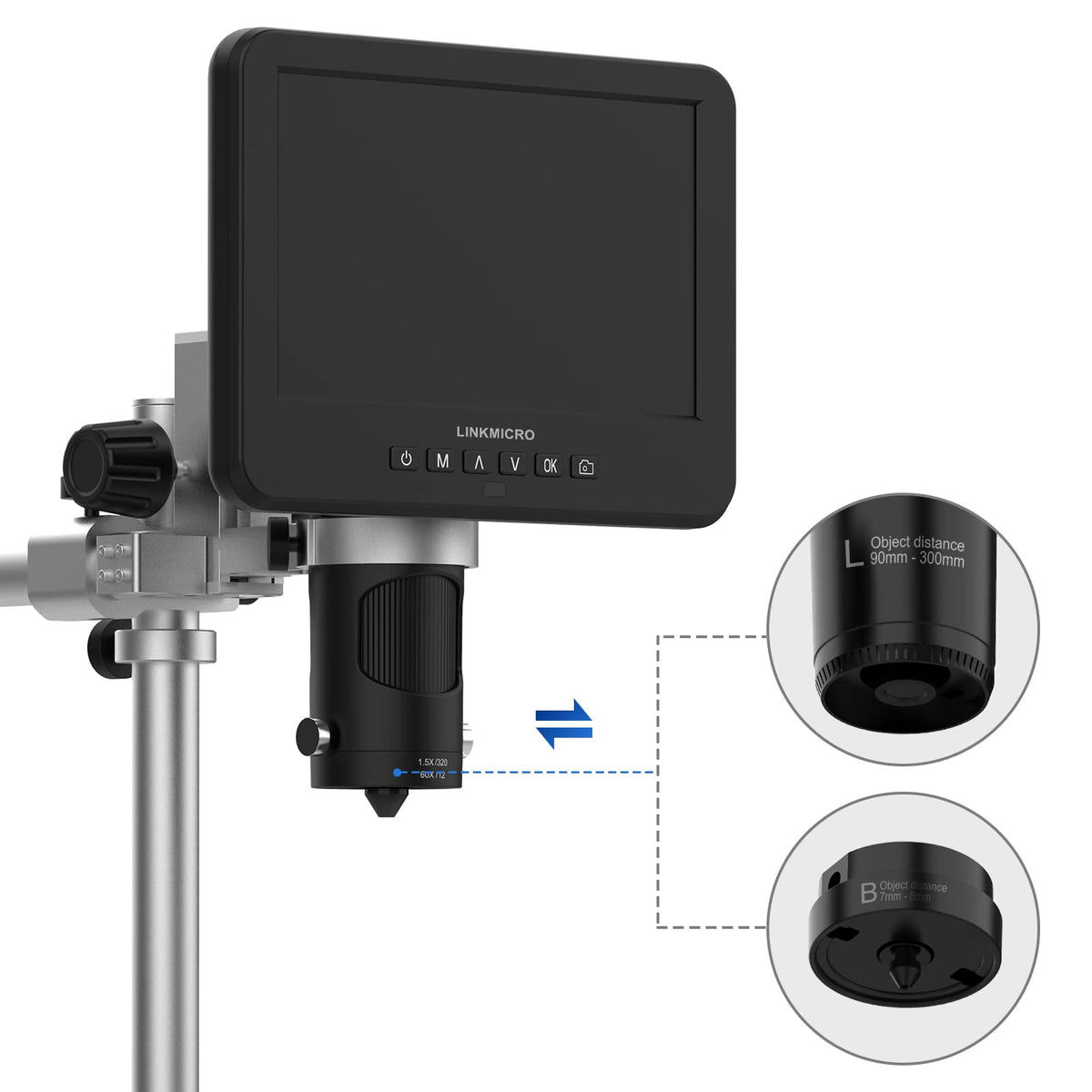 LINKMICRO LM246MS bottom light provides even illumination for detailed work.