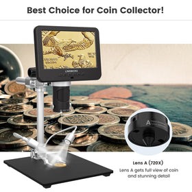 LINKMICRO LM246MS full coin view lens frames entire coins up to 13 inches.