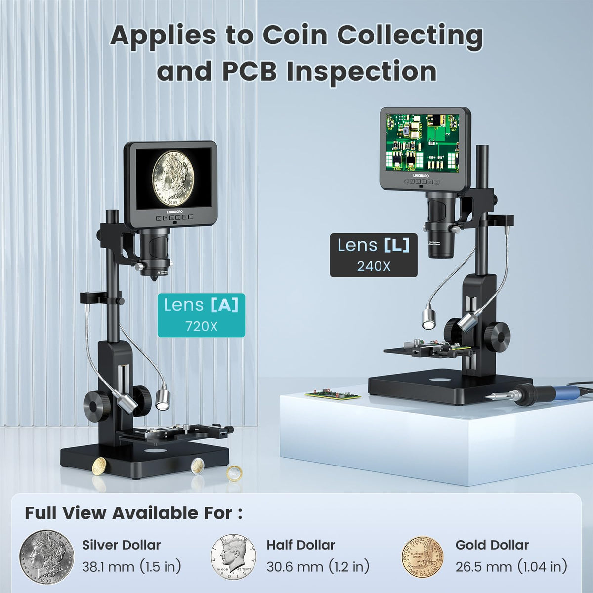LINKMICRO LM266S mechanical X-Y stage ensures stable, precise specimen positioning.
