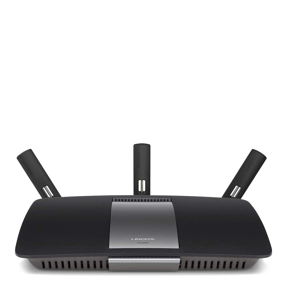 Linksys AC1900 router front view highlighting dual-band performance.