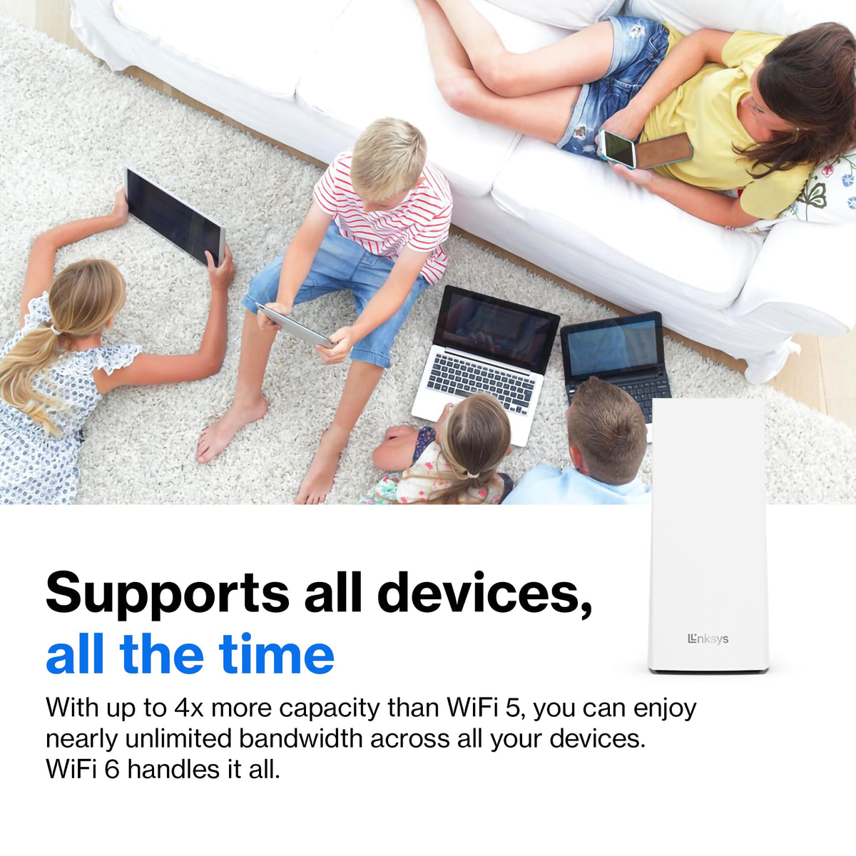 Linksys AX4200 security features with parental controls and guest networks.