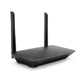 Linksys front view showing sleek router design and LED indicators for reliable home WiFi