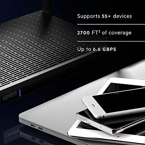 Linksys Hydra Pro 6E router rear ports for wired connections and expansion
