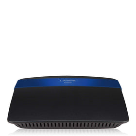 Linksys LNKEA3500 router front view showing dual-band design for smooth streaming.