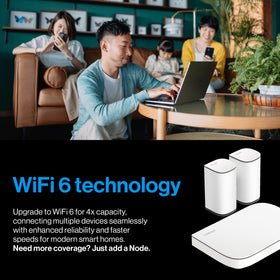 Linksys Micro 6 6600-sq-ft coverage ensures seamless whole-home WiFi.