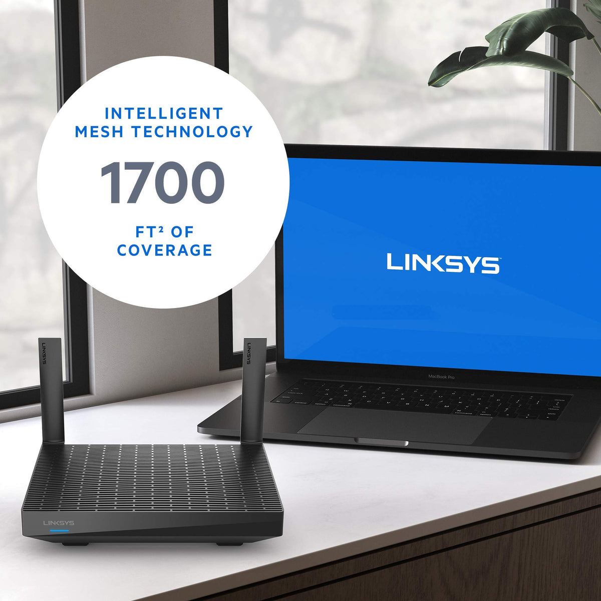 Linksys MR7350 rear ports view and easy wired connections benefit
