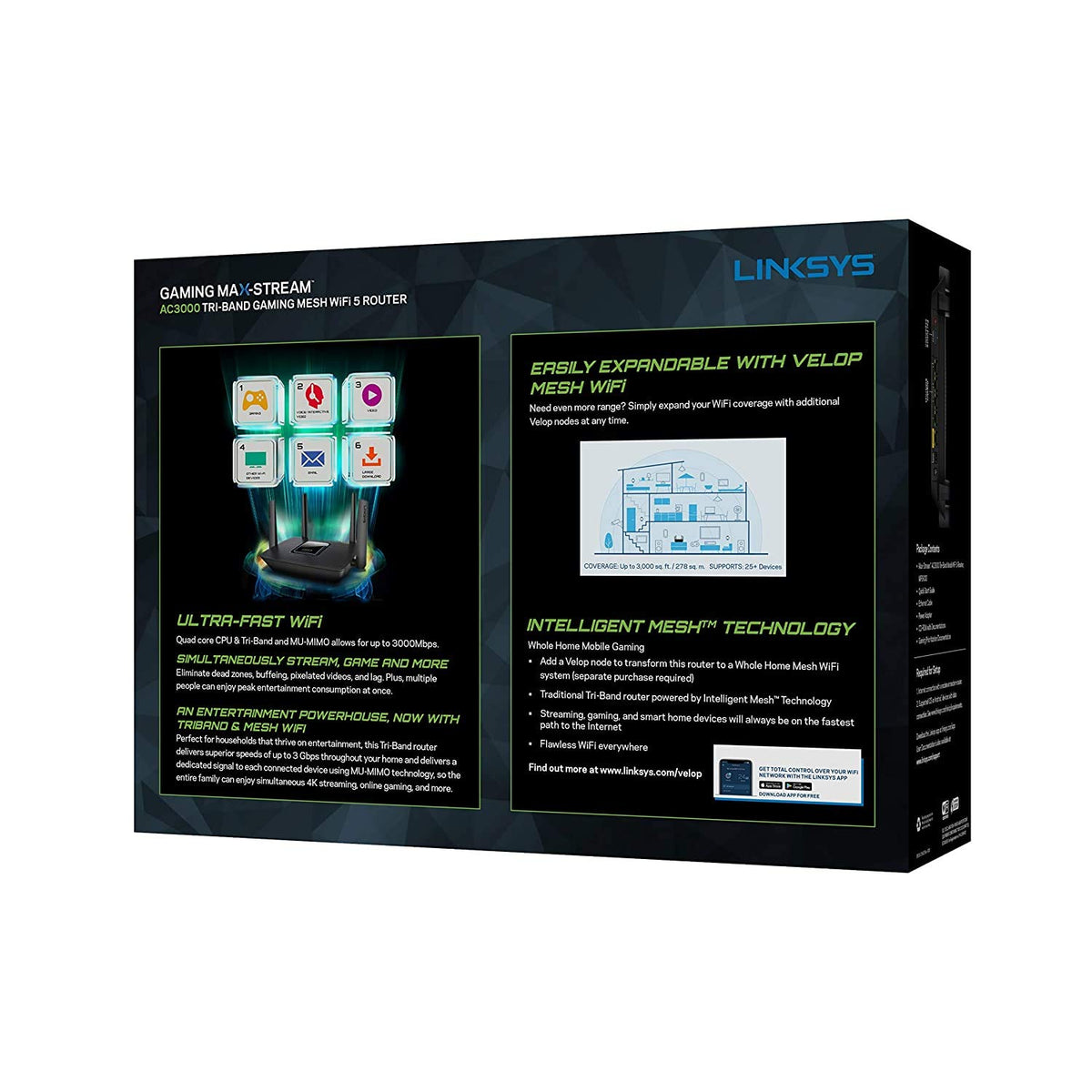 Linksys MR9000 gaming session emphasizing low-latency performance
