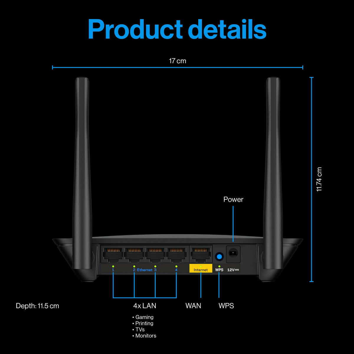 Linksys placed on living room shelf demonstrating strong whole-home WiFi coverage