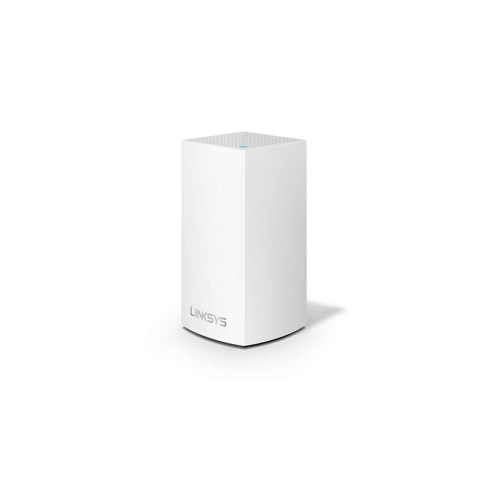 Linksys Velop front packaging showing renewed unit and key features for trust