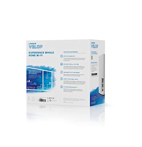 Linksys Velop in living room demonstrating improved WiFi coverage for streaming