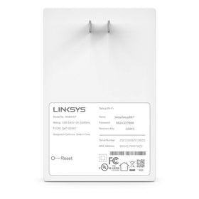Linksys Velop plugged into wall outlet to show scale and discreet placement benefit