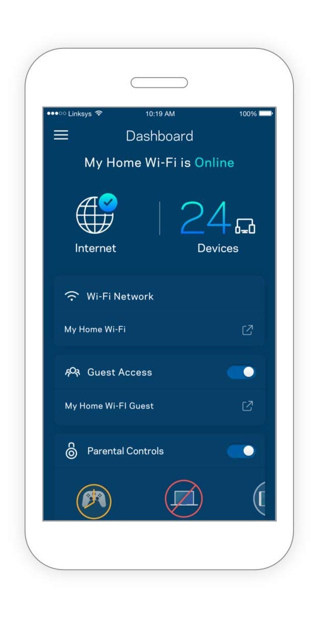 Linksys Velop placed in living room showing improved Wi‑Fi coverage and reliable streaming benefit